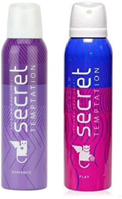 

Secret Temptation Romance And Play Combo Pack 2 Body Spray - For Women(300 ml, Pack of 2)