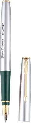 

Giftvenue Green & Silver Fountain Pen