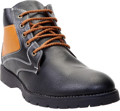 

Zappy Men's Casual Boots For Men(Black, Black & tan