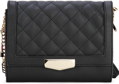 

Call It Spring Women Casual Black Genuine Leather Sling Bag