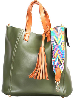

Mary Anne Women Green Leatherette Hand-held Bag