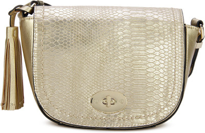 

Call It Spring Women Casual Gold Genuine Leather Sling Bag