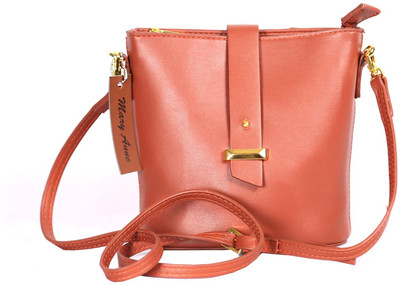 

Mary Anne Women Casual Tan Leatherette Sling Bag