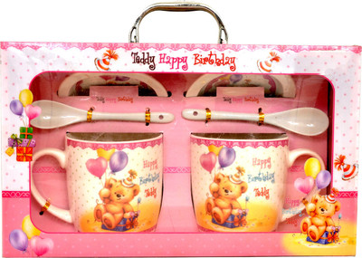 

Bhatia Gift and Sports GARV807 Bone China Mug(250 ml), Pink