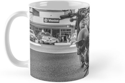 

Shopsmeade Ned Kelly Came To Town On A Motor Bike | Vintage Motorbike #13550 Ceramic Mug(300 ml), White