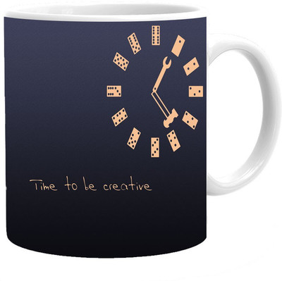 

Maison N Mode Time To Be Creative Coffee Ceramic Mug(330 ml), Multicolor