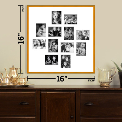 Elegant Arts & Frames Metal Photo Frame(Yellow, 12 Photos)