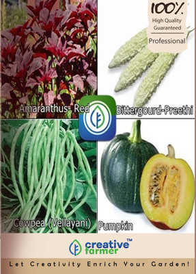 

Creative Farmer Amaranthus- Red,Bittergourd-Preethi,Cowpea (Vellayani),Pumpkin Seed(10 per packet)