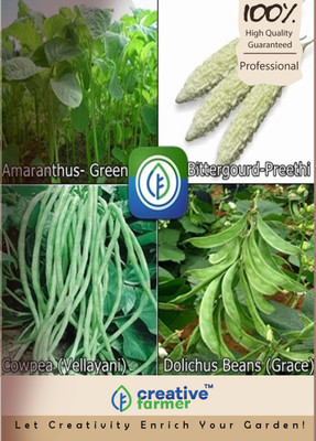 

Creative Farmer Amaranthus- Green,Bittergourd-Preethi,Cowpea (Vellayani),Dolichus Beans (Grace) Seed(10 per packet)