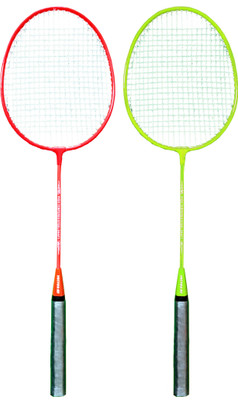 Vector X Neon - Set of 2 (Neon Pink + Neon Green) Pink, Green Strung Badminton Racquet(G4 - 3.25 Inches, 350 g)