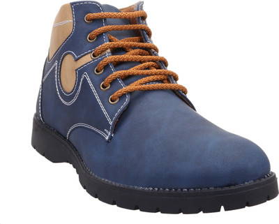 

Zappy Men's Casual Boots For Men(Blue, Beige