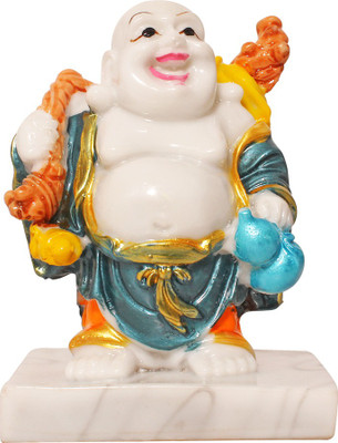 

Art N Hub Fengshui God Laughing Buddha Vastu Idol - Marble Look Handicraft Decorative Home Décor God Figurine / Statue Gift item Decorative Showpiece - 10 cm(Earthenware, Multicolor)