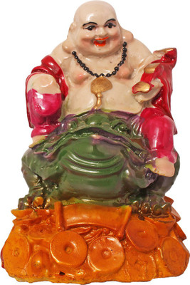 

Art N Hub Fengshui God Laughing Buddha Vastu Idol - Handicraft Decorative Home Décor God Figurine / Statue Gift item Decorative Showpiece - 11 cm(Earthenware, Multicolor)
