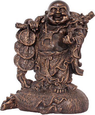 

Art N Hub Fengshui God Laughing Buddha Vastu Idol - Handicraft Decorative Home Décor God Figurine / Antique Statue Gift item Decorative Showpiece - 38 cm(Earthenware, Brown)