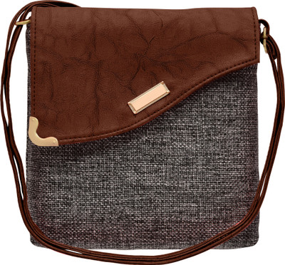 

tap fashion Women Casual Brown PU Sling Bag