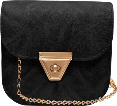 

tap fashion Women Evening/Party Black PU Sling Bag