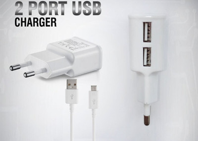 Delmohut DelmoDualChr39 Mobile Charger(White)