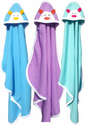 

BRANDONN Embroidered  Hooded Baby Blanket(Polyester, Multicolor