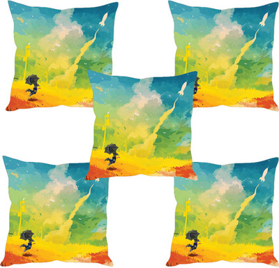 

Sleep Nature's Abstract Cushions Cover(Pack of 5, 40.63 cm*40.63 cm, Multicolor)