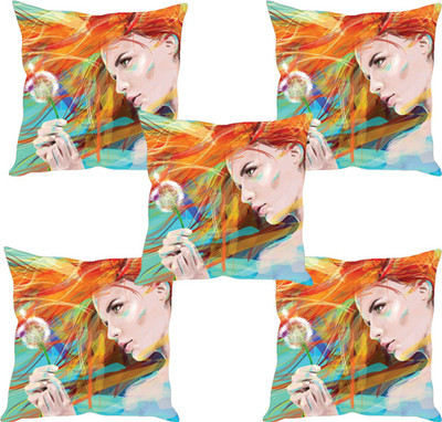 

Sleep Nature's Abstract Cushions Cover(Pack of 5, 30.63 cm*30.63 cm, Multicolor)