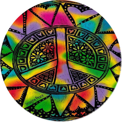 

Maison N Mode Heart Pattern round Mouse Pad Mousepad(Multicolor)