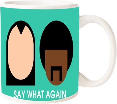 

Maison N Mode Say What Again Coffee Ceramic Mug(330 ml), Multicolor