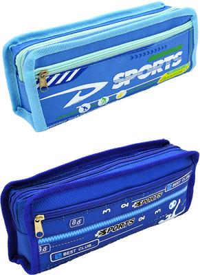 

Hrinkar Cartoon Printed Art Plastic Pencil Boxes(Set of 2, Blue)