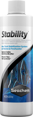 

Seachem Stability 250ml (8.5 fl oz) | New tank stabilization system for marine and freshwater | Rapidly and safely establishes bio-filter | Prevents "New Tank Syndrome" | Magnetic Aquarium Cleaner( )