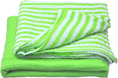 green sprouts Striped  Crib Baby Blanket(Microfiber, Green