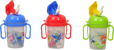 

mega star Straw 300 ml Sipper(Pack of 3, Multicolor)