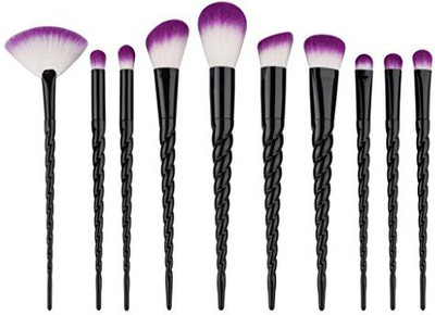 

Start Black&purple Portable Makeup Brush Set For Eye Shadow Foundation Eyebrow Lip(Pack of 10)