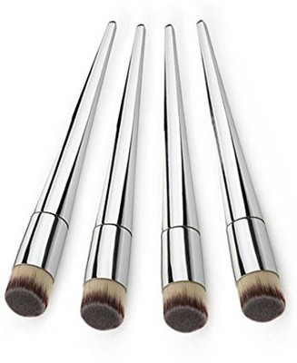 

Bolayu New Pro Multipurpose Liquid Face Blush Brush Foundation Cosmetic Makeup Tools (silver)(Pack of 4)