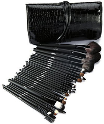 

Glow Professional Wooden Handle Make Up Brushes Set In Black Case(Pack of 30)