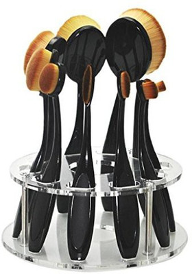 

Toopoot Cosmetic Shelf Tool, Oval Strong Makeup Brush Holder Drying Rack With Screw (clear)(Pack of 10)