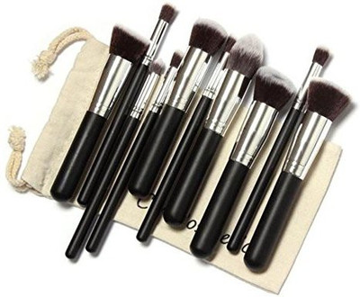 

Start Professional Makeup Brushes Set & Canvas Makeup Bag For Brush (silver)(Pack of 10)
