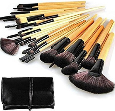 

Klaren Makeup Cosmetic Brush Set Kit Eyebrow Eyeshadow Blush (beige)(Pack of 32)
