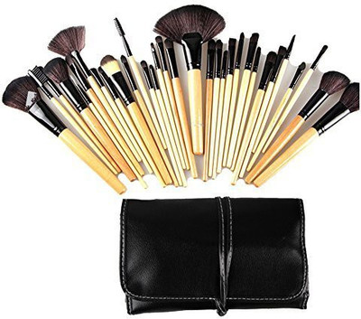 

Kisstyle Professional Cosmetic Makeup Brush Set Cosmetic Brush Set Kit_beige(Pack of 32)