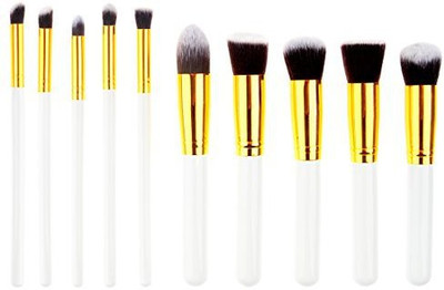 

Peleustech� Makeup Brush Kit - Golden + White(Pack of 10)