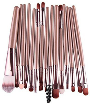 

Tonsee Eye Shadow Foundation Eyebrow Lip Brush Makeup Brushes Tool-Gold(Pack of 15)