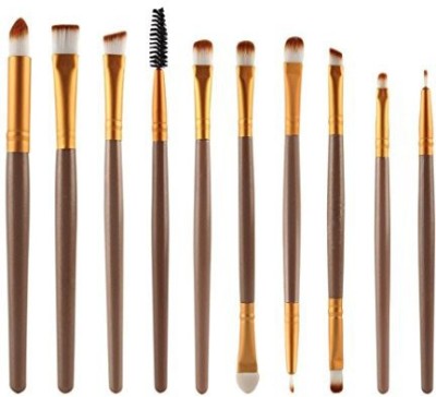 

Sankuwen Make-up Toiletry Kit Wool Make Up Brush Set (golden)(Pack of 10)