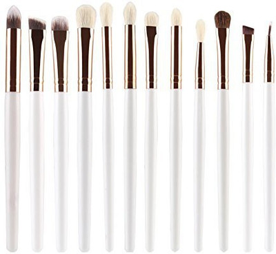 

Chinatera Makeup Brushes Set Foundation Brush Blending Eyeliner Eyeshadow Face Power Brush (white + Rose Gold)(Pack of 12)