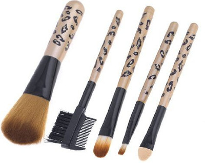 

Rosallini 5 In 1 Women Leopard Pattern Synthetic Hair Makeup Brush Beauty Tool(Pack of 5)