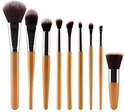 Vovotrade Makeup Brushes Set, Cosmetic Brush Makeup Brush Sets Kits Tools (orange-silver)(Pack of 9)