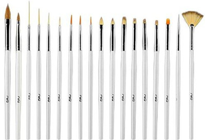 

Lookatool Nail Painting Pen Mink Crystal Pen Manicure Kit Nail Art Dotting Brush Pen(Pack of 18)