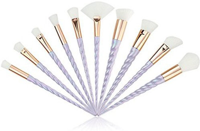 

Habibee Foundation Concealers Eyeshadow Blush Eye Face Powder Cosmetics Make Up Brushes Kit ( White)(Pack of 10)
