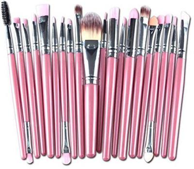 Overmal Tools Make-up Toiletry Kit Wool Make Up Brush Set (pink)(Pack of 20)