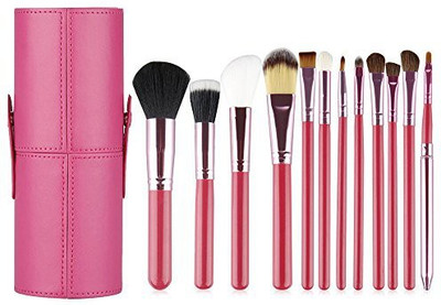 

Partysaving Professional Core Makeup Brush Set Foundation Blending Blush Eyeliner Powder Brush Kit Apl1248, Pink(Pack of 12)