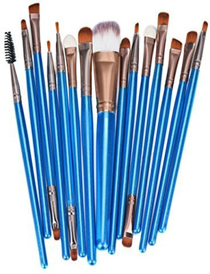 

Yoyorule Makeup Brush Set Tools Make-up Toiletry Kit Wool Make Up Brush Set (blue)(Pack of 15)
