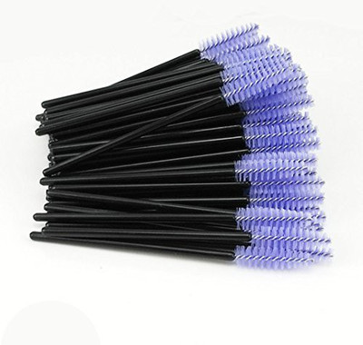 

Yueton Pack 100 Disposable Eyelash Brushes Wands Mascara Applicator (black+light Purple)(Pack of 100)