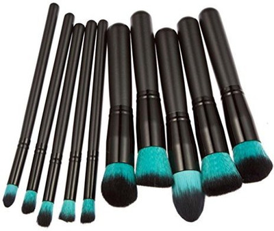 

Leewa Makeup Brushes Set Foundation Powder Eyeshadow - Synthetic Hair & Wood & Aluminum - Black -pack 10(Pack of 10)